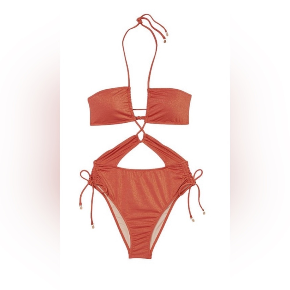 VICTORIA'S SECRET SWIM
Cutout Multiway Halter One-Piece Swims. Ginger color